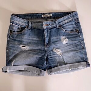 Stradivarius Distressed Blue Jean Shorts